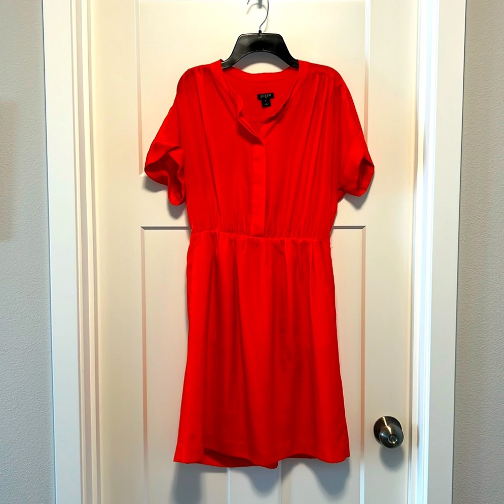 J. Crew collarless shirt dress
